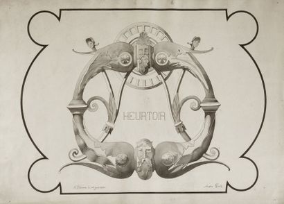 André PORTE, début du XXe. Etude de heurtoir....