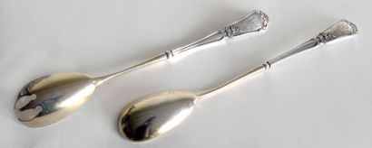 COUVERTà SALADE en argent doré, la decor...