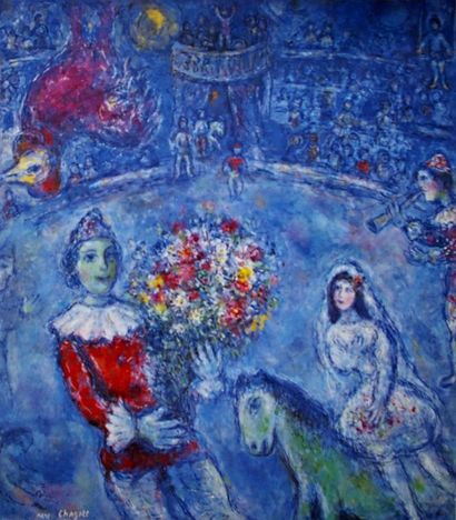 D'après Marc CHAGALL. Le cirque. Reproduction...