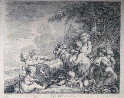 D'après BOUCHER. La fête de Bacchus. Gravure...