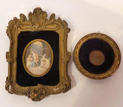 V. CARRET. Scène galante dans un intérieur....