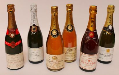 Lot de 6 BLLES de CHAMPAGNE dont JACQUINOT...