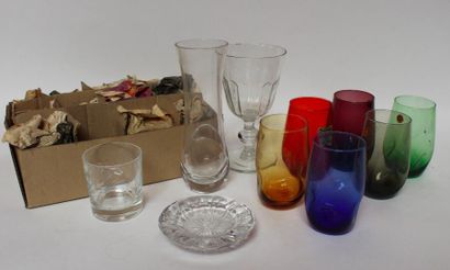 Lot de verrerie dont VASE DAUM, grand VERRE...