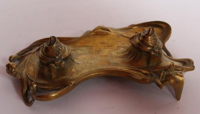 ENCRIER en bronze style Art Nouveau