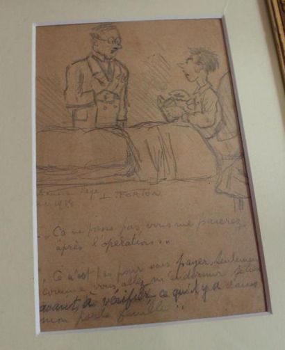 FORTON. Dessin humouristique à la mine de...