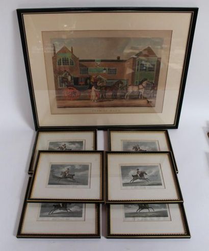 Lot de sept GRAVURES Anglaises diverses sur...