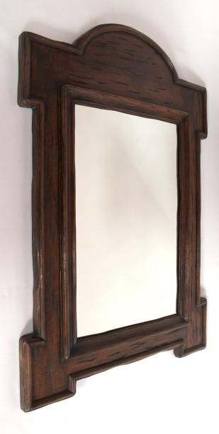 GLACE en bois le fronton arrondi