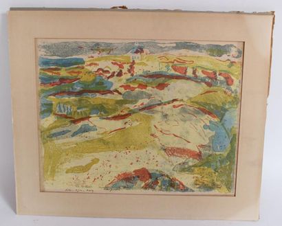 Alexandre MINGUET. Paysage au bord de mer....