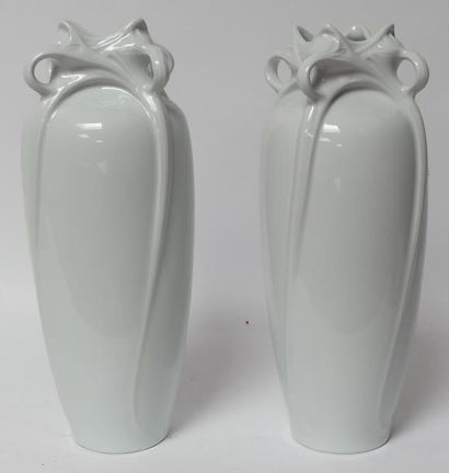 HAVILAND à Limoges. Paire de vase Ribière....