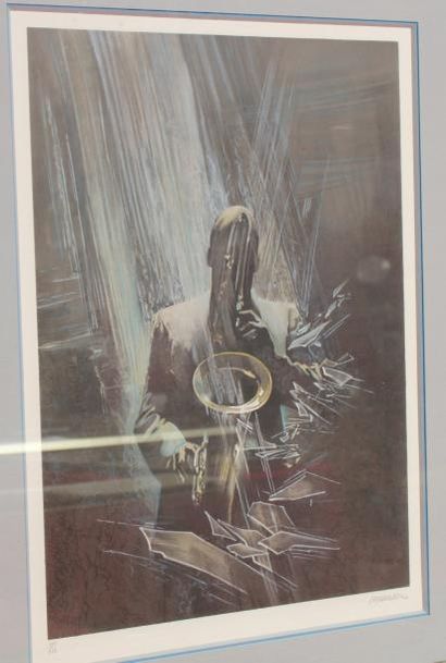 Pierre Jean COUARRAZE (1944). Le saxophoniste....