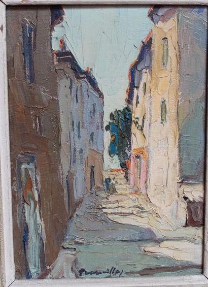 Ecole Française vers 1950. Rue aux Martigues....