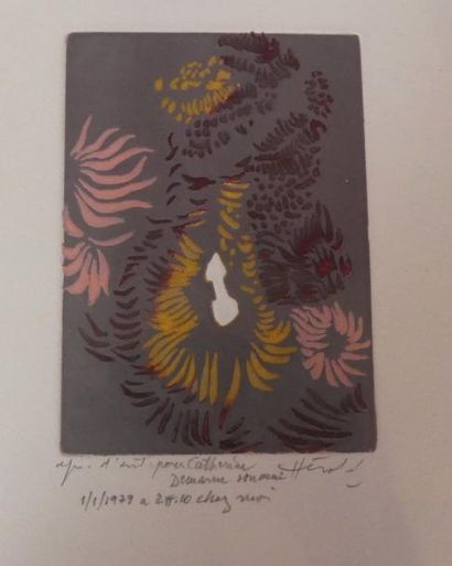 Jacques HÉROLD (1910-1987). Fleurs stylisées....