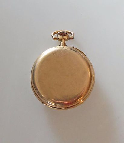 MONTRE GOUSSET en or jaune uni, contre cuvette...