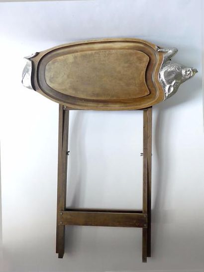 Originale TABLE à DÉCOUPER en bois et métal...