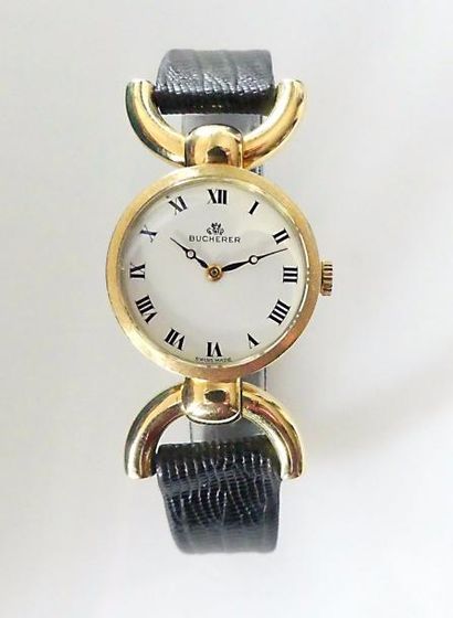 BUCHERER. MONTRE BRACELET de dame en or jaune,...