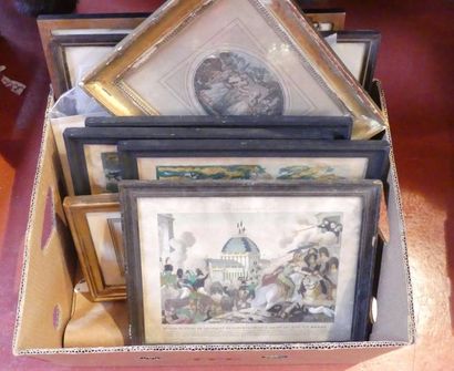 Ensemble de gravures en couleur. 