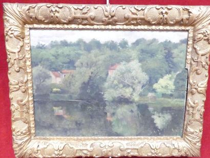 Huile sur panneau, Reflets (fente). 