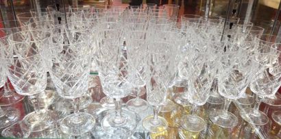 Partie de service en cristal doré, 10 verres...