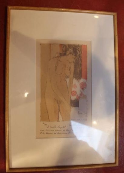 Cathelin, Nu aux cheveux longs, Lithographie...