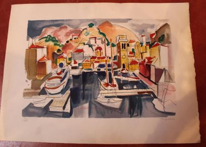 DESPIERRE, Le Port, Lithographie numérotée...