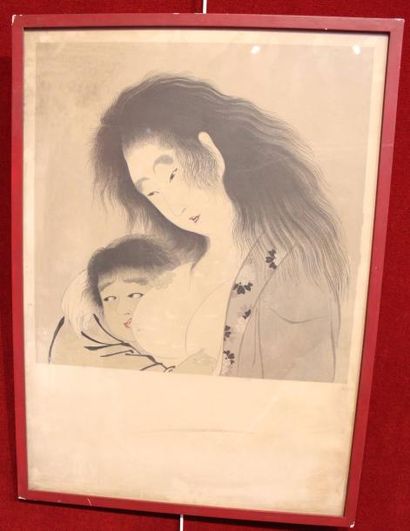 Maternité, lithographie, numérotée 70/18...