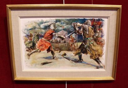 PECNARD, huile sur papier marouflé signée...