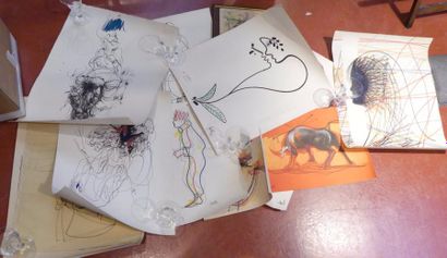 MORETTI, ensemble de lithographies et impressions...