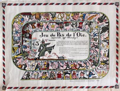 Jeu du PAS de L'OIE. Gravure sur bois en...