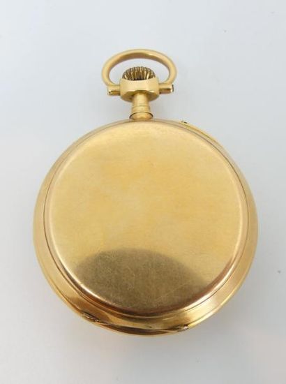 MONTRE de GOUSSET en or jaune uni, le cadran...