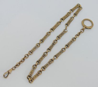 CHAINE de MONTRE en or jaune, maille batonnet...