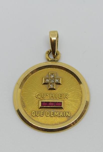 AUGIS. MEDAILLE d'amour, annotée 