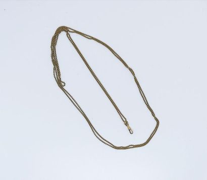 Longue CHAINE de MONTRE en or jaune maille...