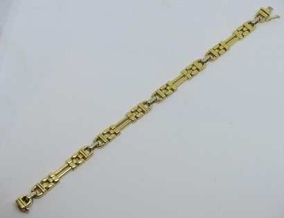 BRACELET en or jaune maille fantaisie.