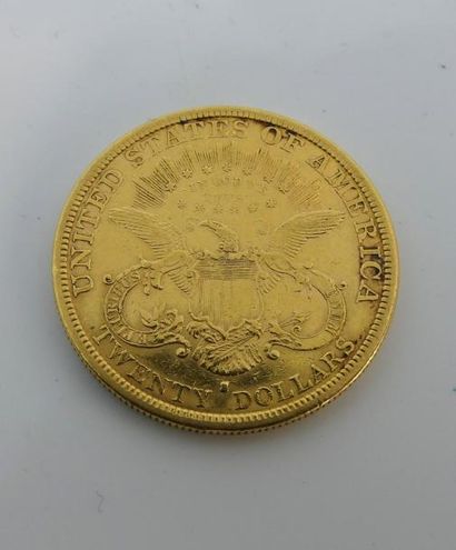 PIECE de 20 dollars or 1879 Tete de Libe...