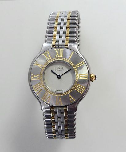 CARTIER. MUST 21, MONTRE BRACELET en acier,le...