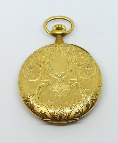 MONTRE GOUSSET en or jaune, à riche décor...