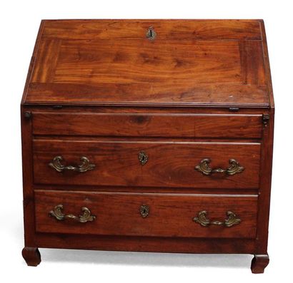 Beau BUREAU scriban en acajou massif, ouvrant...