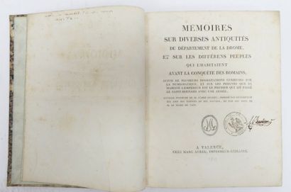 Abbé CHALIEU. Mémoires sur diverses antiquités...