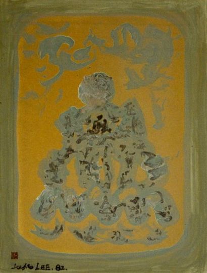 Hangsung LEE (1919-1997) Composition. Aquarelle...