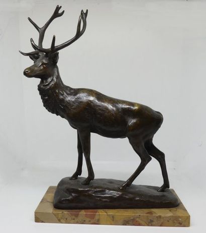 Georges CARDET (d'après) Cerf à l'arrêt....