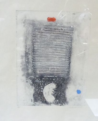 J. WIAMUR, XXe. Composition sur papier gaufré....