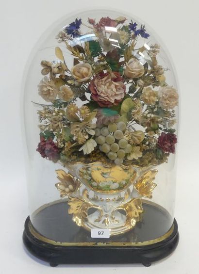 VASE de mariée sous globe H. 55 cm