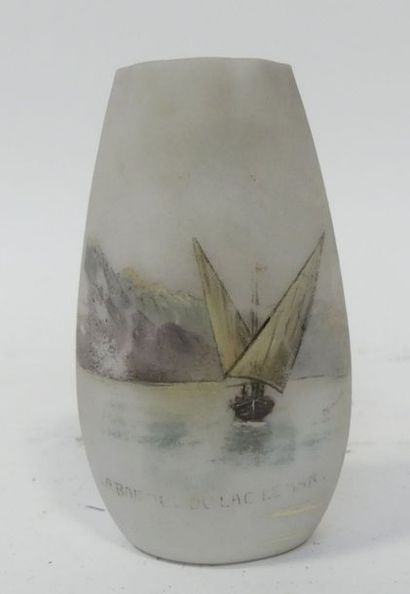 VASE en verre Bohlain Wirthe, le lac Lém...