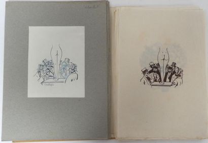 CARLEGLE. Lot comprenant quatre dessins originaux...