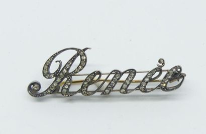 NON VENU - BROCHE en or et argent sertie...