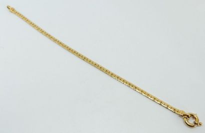 BRACELET en or jaune maille haricot uni sur...