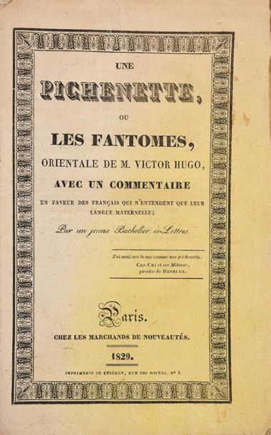 [HUGO (V.)] – CHOMPRE. UNE PICHENETTE OU...