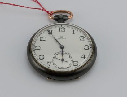 OMEGA. Gusset watch in steel, the dial with...