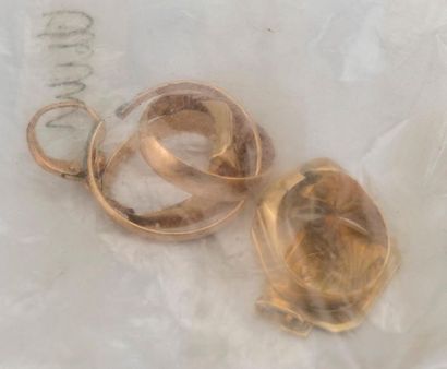 Yellow gold lot (18K) including signet rings,...