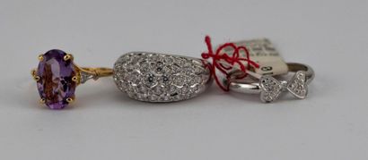 Set of three jeweler's model rings.